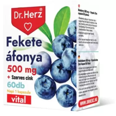 fekete áfonya 500mg+szerves cink kapszula 60 db